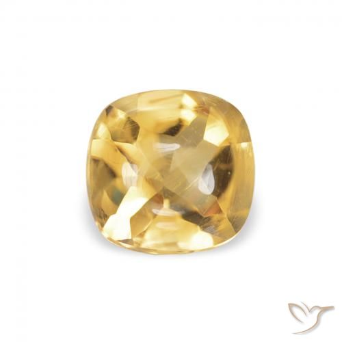Citrine Doré naturelle Coussin, 0.57 ct, Transparent