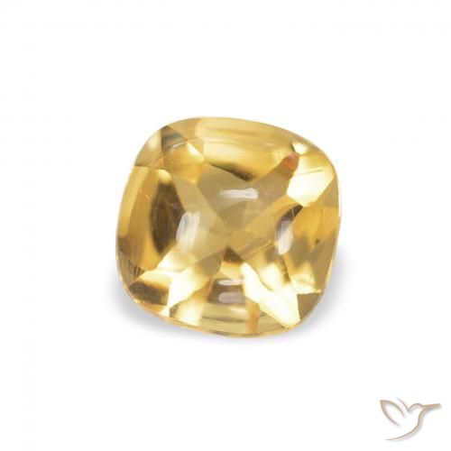 Citrine Doré naturelle Coussin, 0.57 ct, Transparent