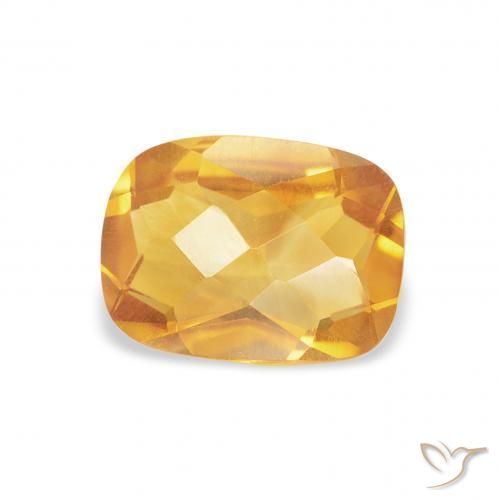 Citrine Orange moyen naturelle Coussin, 1.18 ct, VS