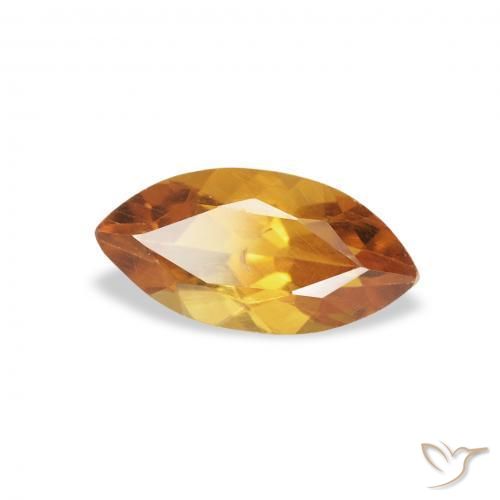 Citrine Orange Doré naturelle Marquise, 0.57 ct, VS