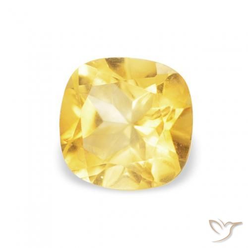 Citrine Jaune Toscane naturelle Coussin, 0.50 ct, VS