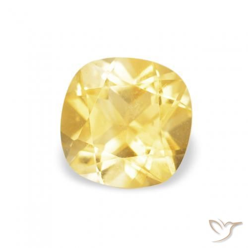 Citrine Jaune moyen naturelle Coussin, 0.46 ct, VS