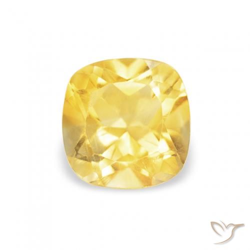 0.51ct Naturel Jaune Toscane Citrine, Coussin, VS
