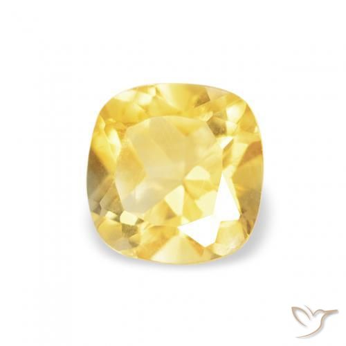 Citrine Jaune Toscane naturelle Coussin, 0.51 ct, VS