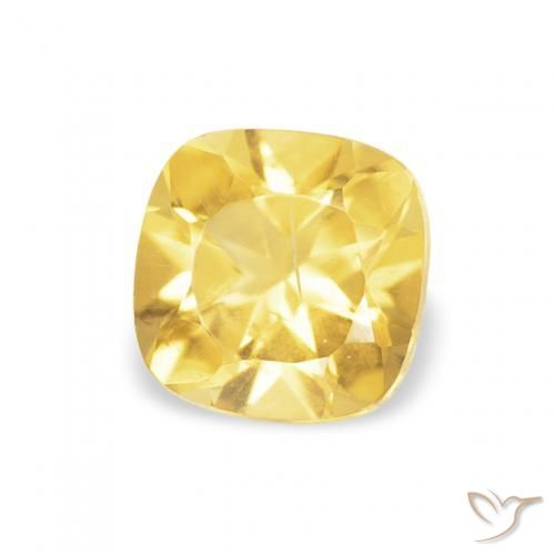 Citrine Jaune moyen naturelle Coussin, 0.50 ct, VS