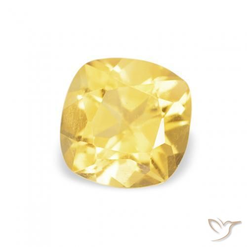 Citrine Doré léger naturelle Coussin, 0.47 ct, VS