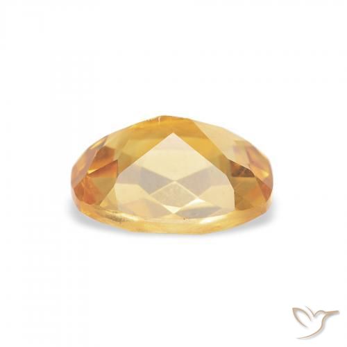 Citrine Medium Light Orange-Gold naturelle Coussin, 1.29 ct, VVS