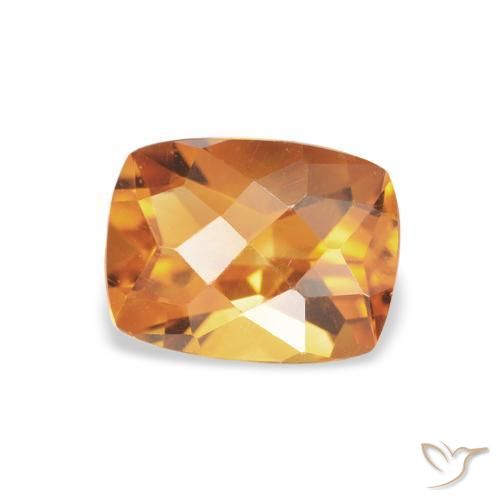 Citrine Or orange foncé naturelle Coussin, 1.49 ct, VVS