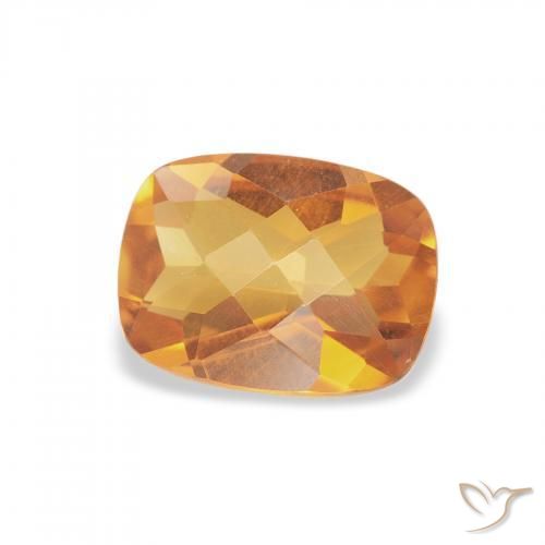 Citrine Or orange foncé naturelle Coussin, 1.15 ct, VVS