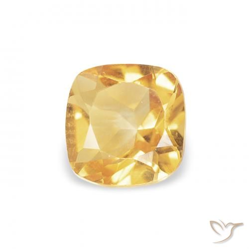 0.51ct Naturel Doré Citrine, Coussin, VVS