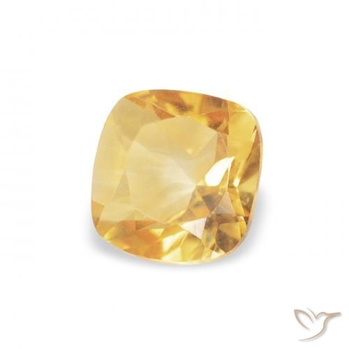 Citrine Doré naturelle Coussin, 0.51 ct, VVS