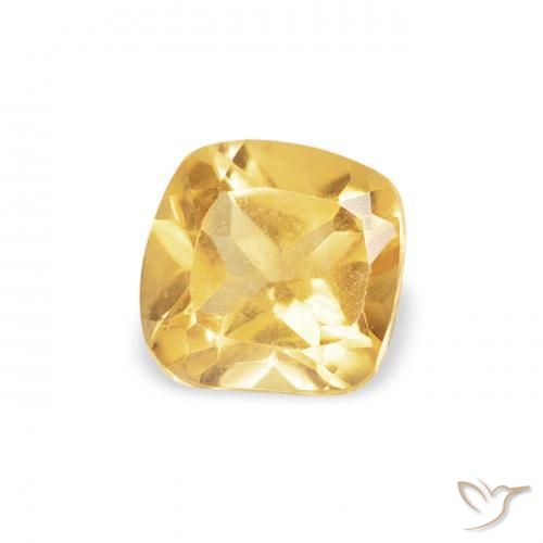 Citrine Or naturelle Coussin, 0.44 ct, VVS
