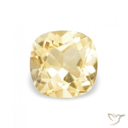 0.55ct Naturel Jaune clair Citrine, Coussin, VVS