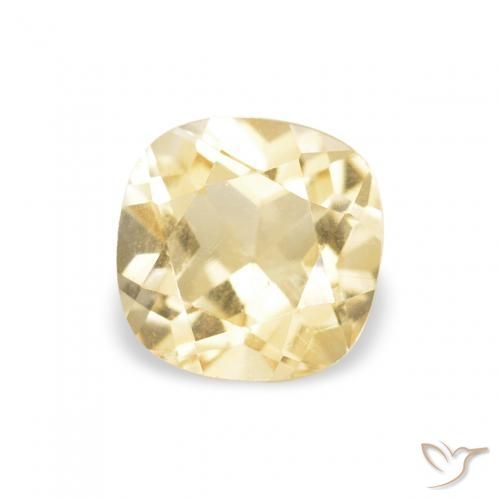 Citrine Jaune clair naturelle Coussin, 0.55 ct, VVS