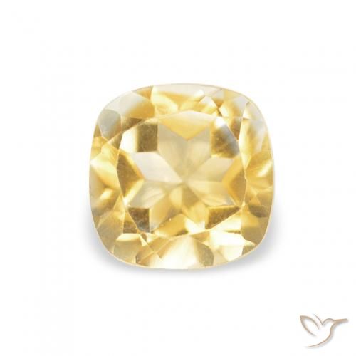 0.51ct Naturel Doré Citrine, Coussin, VVS