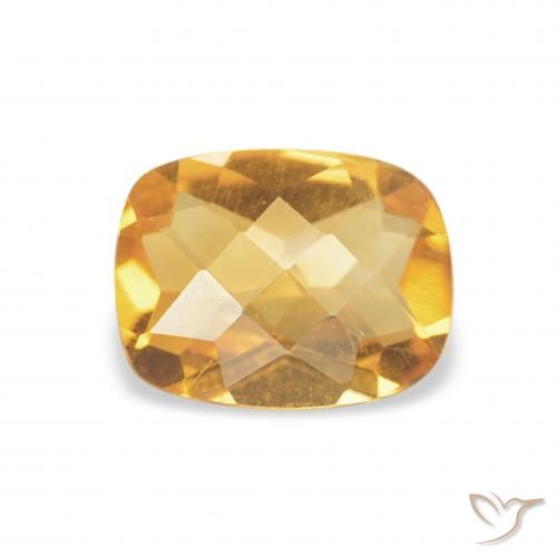 1.00ct Naturel Medium Light Orange-Gold Citrine, Coussin, VVS