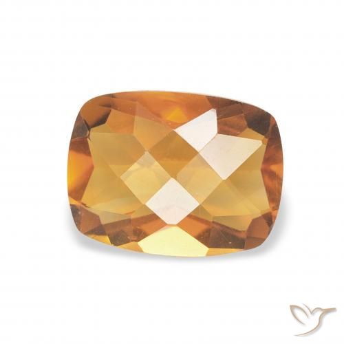 Citrine Orange foncé naturelle Coussin, 1.16 ct, VVS