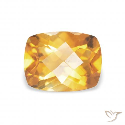 Citrine Orange-or naturelle Coussin, 1.35 ct, VVS