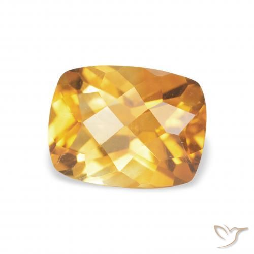 Citrine Orange-or naturelle Coussin, 1.35 ct, VVS