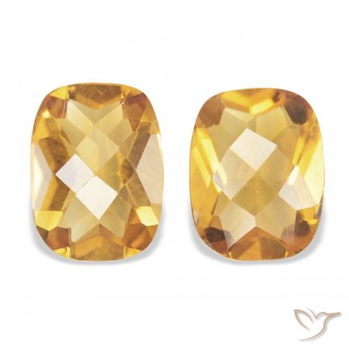 2.00ctw Naturel Medium Light-Golden Citrine, Coussin, VVS-VS