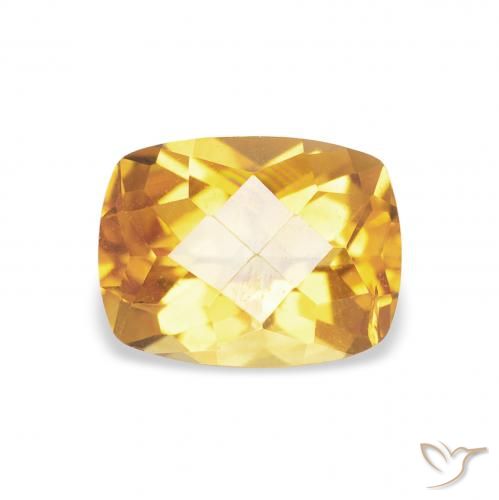 1.43ct Naturel Medium Light-Golden Citrine, Coussin, VS