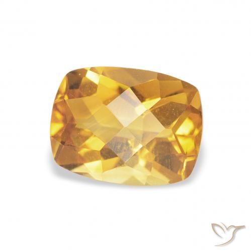Citrine Medium Light-Golden naturelle Coussin, 1.43 ct, VS