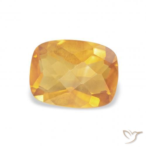 Citrine Doré foncé naturelle Coussin, 1.20 ct, VS