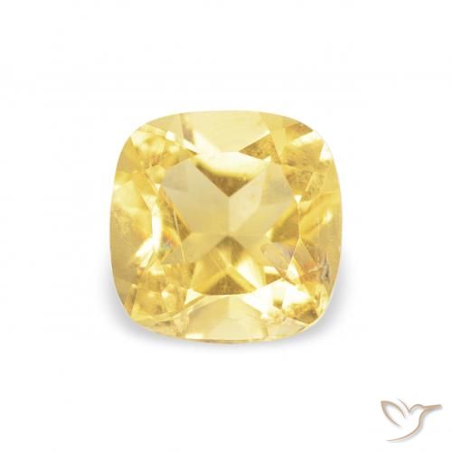 0.47ct Naturel Doré léger Citrine, Coussin, VS
