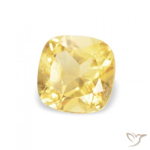 Citrine Doré léger naturelle Coussin, 0.47 ct, VS