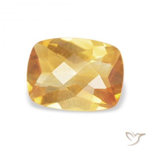 Citrine Medium Light-Golden naturelle Coussin, 1.07 ct, VVS-VS