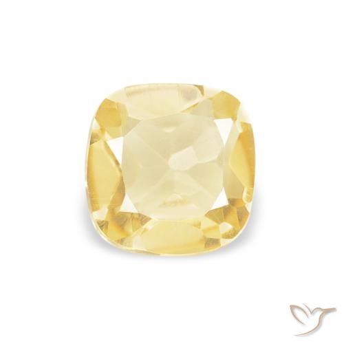 0.42ct Naturel Jaune clair Citrine, Coussin, VVS-VS