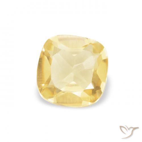 Citrine Jaune clair naturelle Coussin, 0.42 ct, VVS-VS