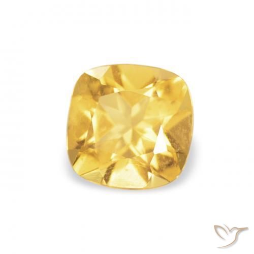 Citrine Doré vif naturelle Coussin, 0.42 ct, VVS-VS
