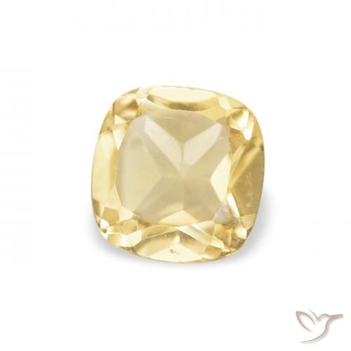 Citrine Jaune clair naturelle Coussin, 0.41 ct, VVS-VS