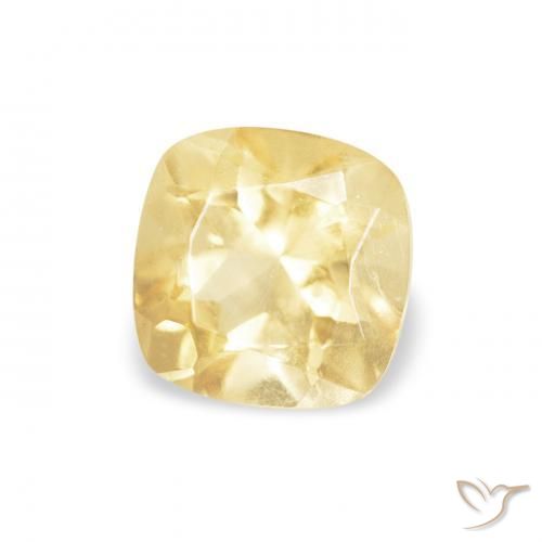 Citrine Jaune clair naturelle Coussin, 0.55 ct, VVS-VS