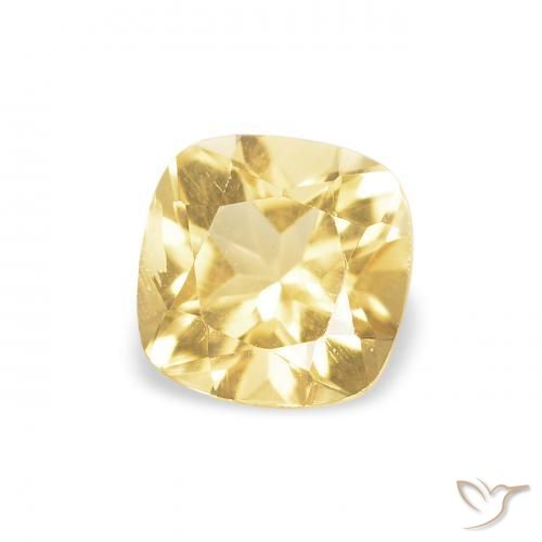 Citrine Doré léger naturelle Coussin, 0.52 ct, VVS