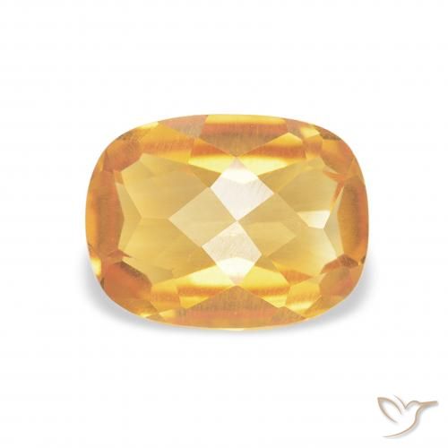 1.17ct Naturel Doré foncé Citrine, Coussin, VVS-VS