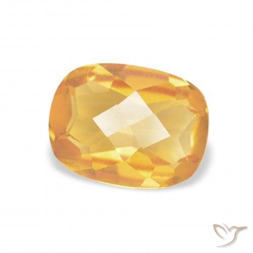 Citrine Doré foncé naturelle Coussin, 1.17 ct, VVS-VS