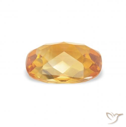 Citrine Medium Light Orange-Gold naturelle Coussin, 1.10 ct, VVS-VS