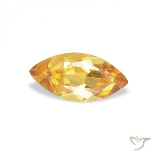 Citrine Medium Light Orange-Gold naturelle Marquise, 0.43 ct, VVS-VS