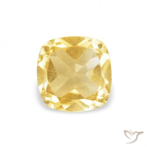 0.45ct Naturel Jaune clair Citrine, Coussin, VVS-VS