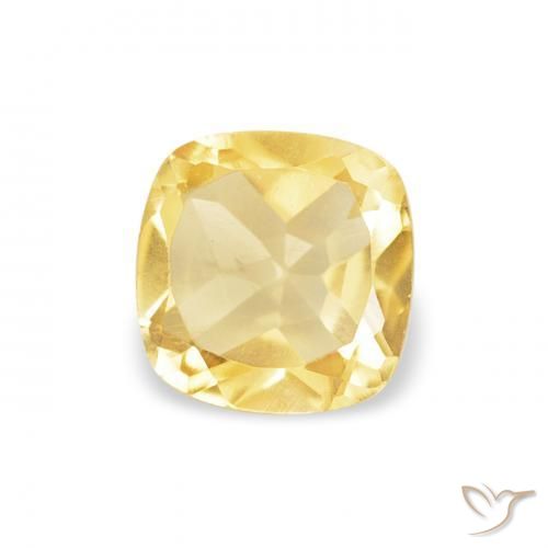 Citrine Jaune clair naturelle Coussin, 0.45 ct, VVS-VS