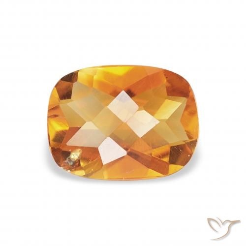 1.02ct Orange terre Citrine, Coussin, VS