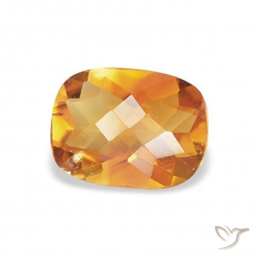 Citrine Orange terre naturelle Coussin, 1.02 ct, VS