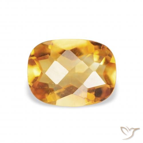 1.15ct Naturel Orange Doré Citrine, Coussin, VS