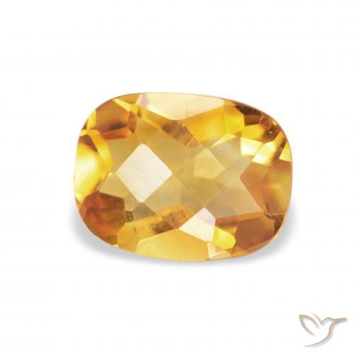Citrine Orange Doré naturelle Coussin, 1.15 ct, VS