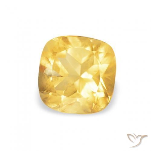 Citrine Doré moyen naturelle Coussin, 0.52 ct, VS