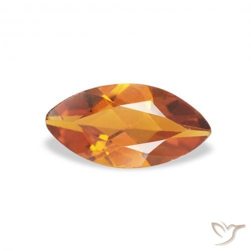 Citrine Orange moyen naturelle Marquise, 0.46 ct, VS