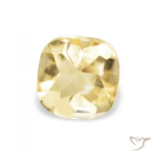 0.58ct Naturel Doré léger Citrine, Coussin, Transparent