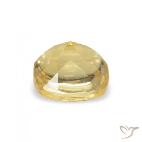 Citrine Jaune doré léger naturelle Coussin, 0.64 ct, Transparent